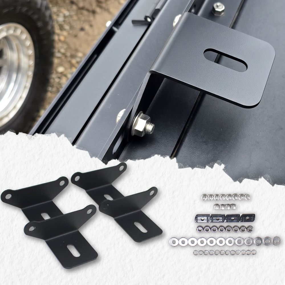 Heavy Duty Steel L Brackets Suits Cobra 4x4 Short & Gen 3 Canopy Cross Bars Black Powder Coated Mounting 