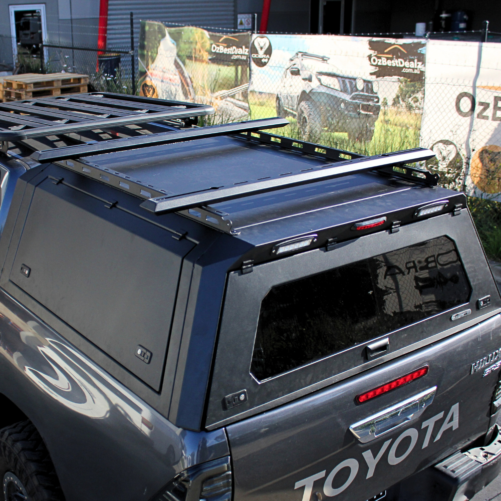2 x Crossbars Galvanised Steel For Canopy Cross Bar Roof Rack Channel Bolt Cobra 4x4 UTE Tub Rails