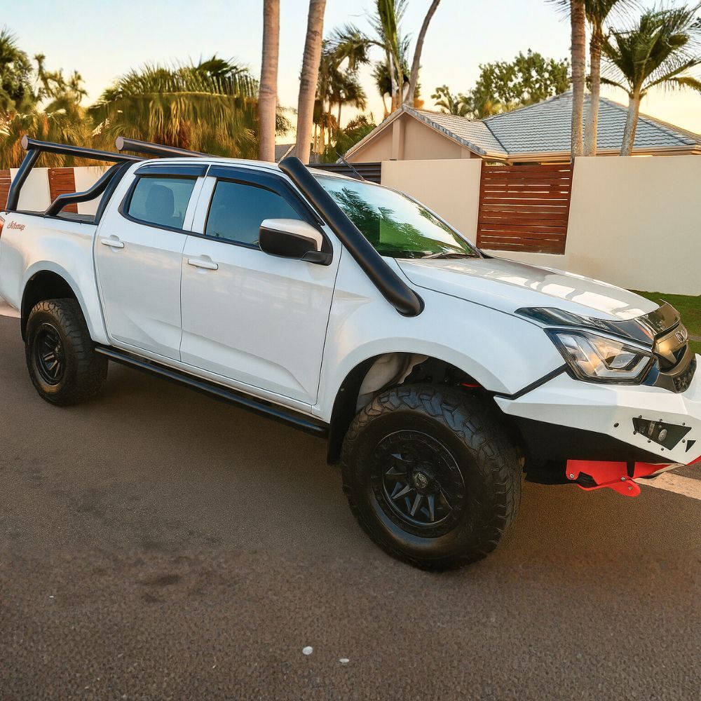 Cobra 4x4 Heavy Duty Angled Rock Sliders Fits Holden Colorado 2012 Onwards Side Steps Black Steel