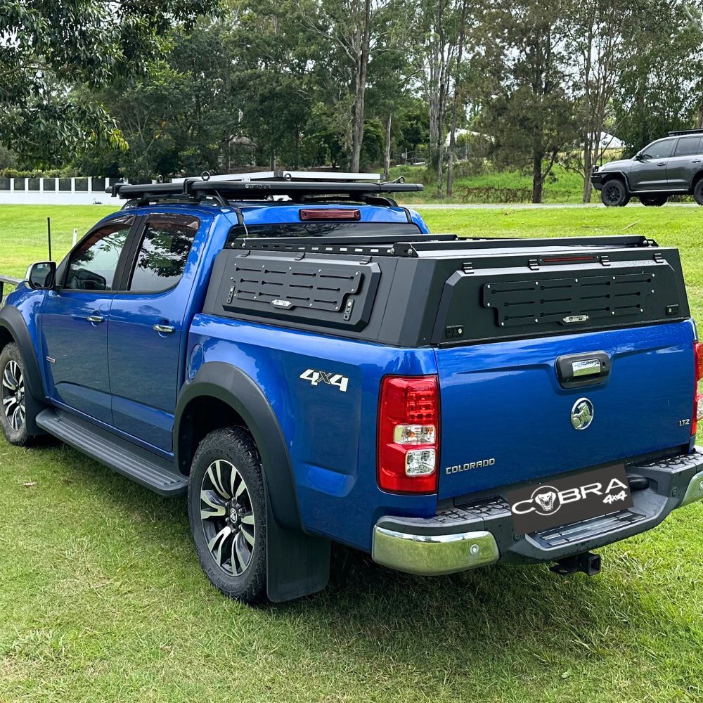 Short Heavy Duty Galvanised Steel Canopy fits Holden Colorado 2012 - 2020 Dual Cab Tradie Black Low Rider Profile for Roof Rop Tents 