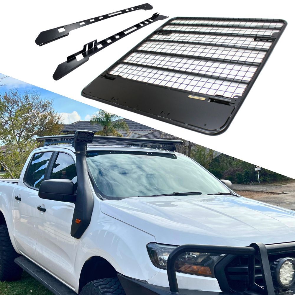 Flat Steel Roof Rack Suits Holden Colorado 2012 Onwards 135CM Black Powder Coated 