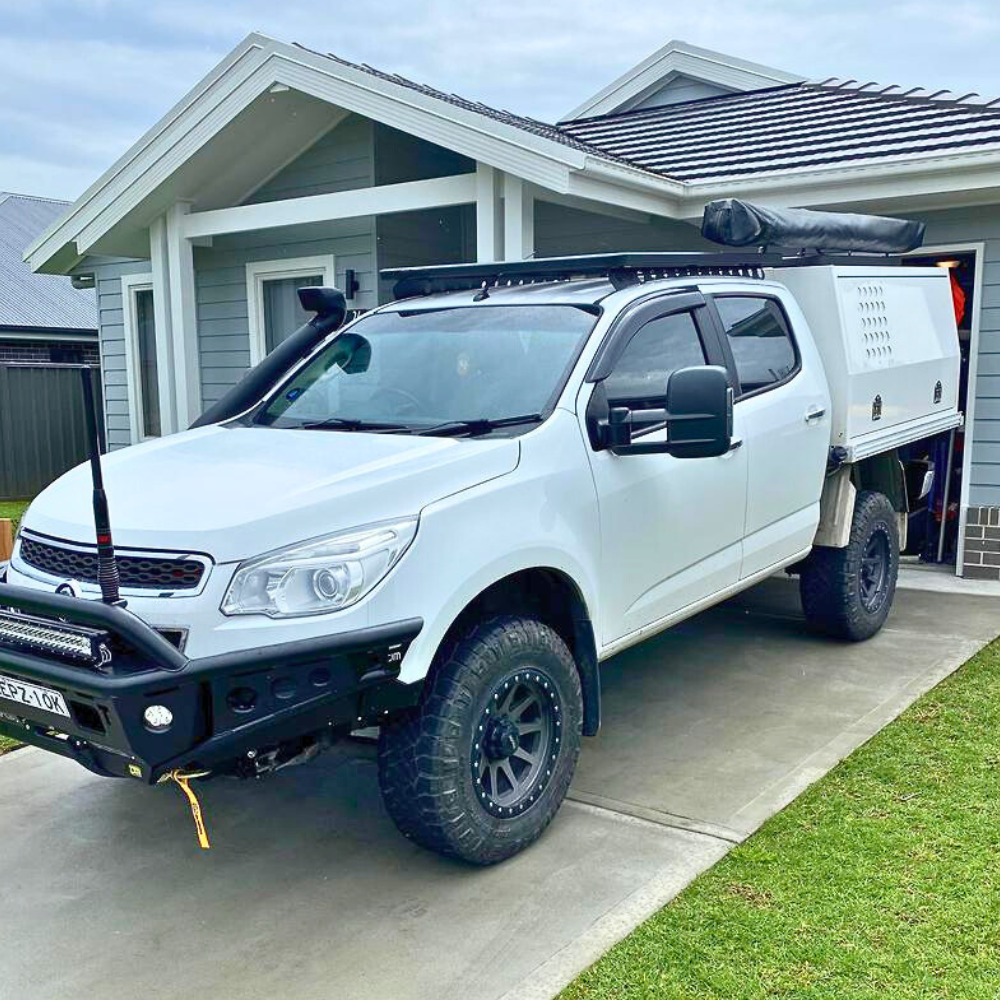 Extendable Towing Mirrors suit Holden Colorado 2012 - 2020 Trailblazer Black Electric LED Indicators Caravan Trailer