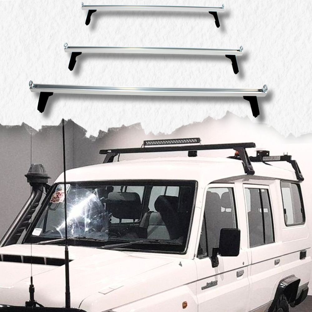 3 x Cross Bars Silver Chrome Aluminium Roof Suits Land Rover Defender 90 110 130 With Roof Gutter Crossbars Ladder Pipes Plumber Electrician