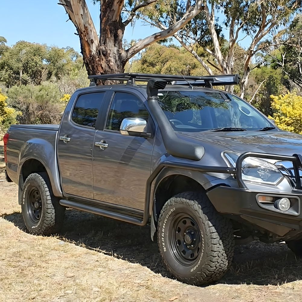 Cobra 4x4 Brush Scrub Bar Side Rails for Angled Rock Slider fits Isuzu Dmax 2012 - 2020 D-max Bull bar Powder Coated Steel