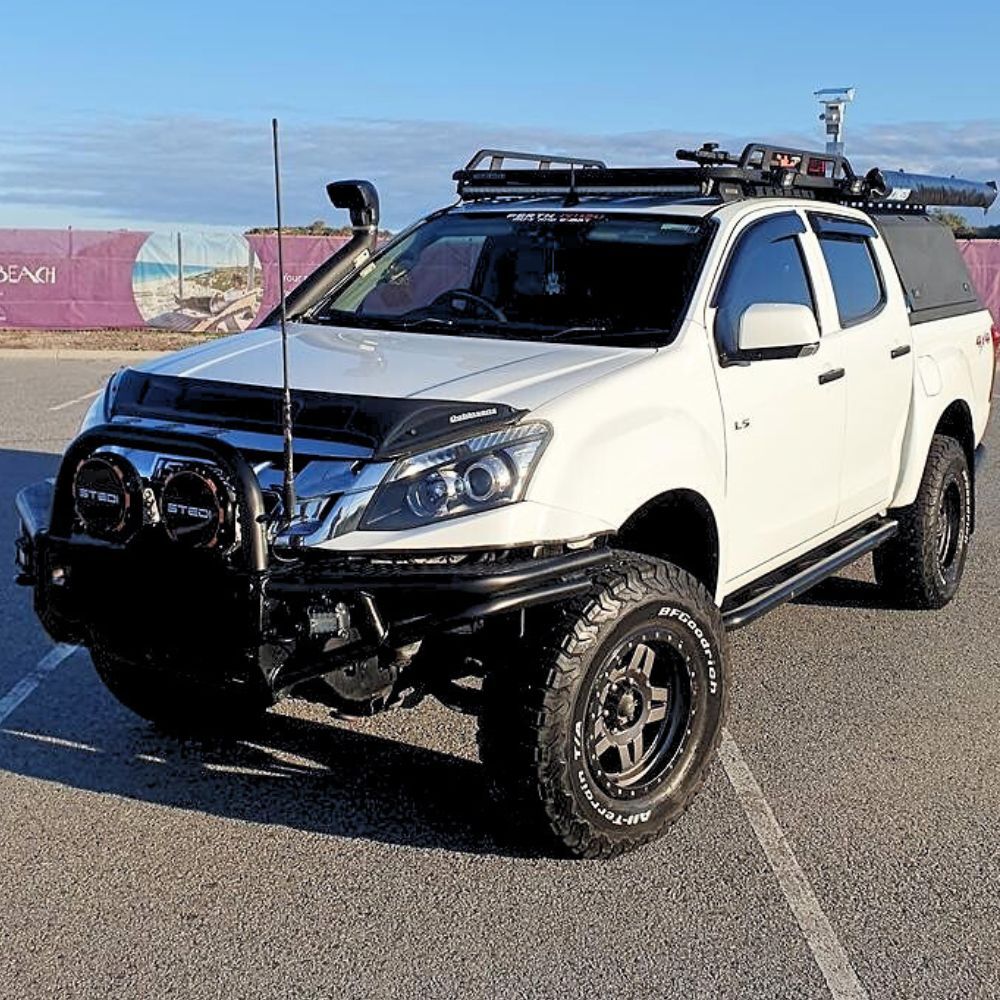 Cobra 4x4 Heavy Duty Angled Rock Sliders Fits Isuzu Dmax 2012 - 2020 D-max Side Steps Black Steel