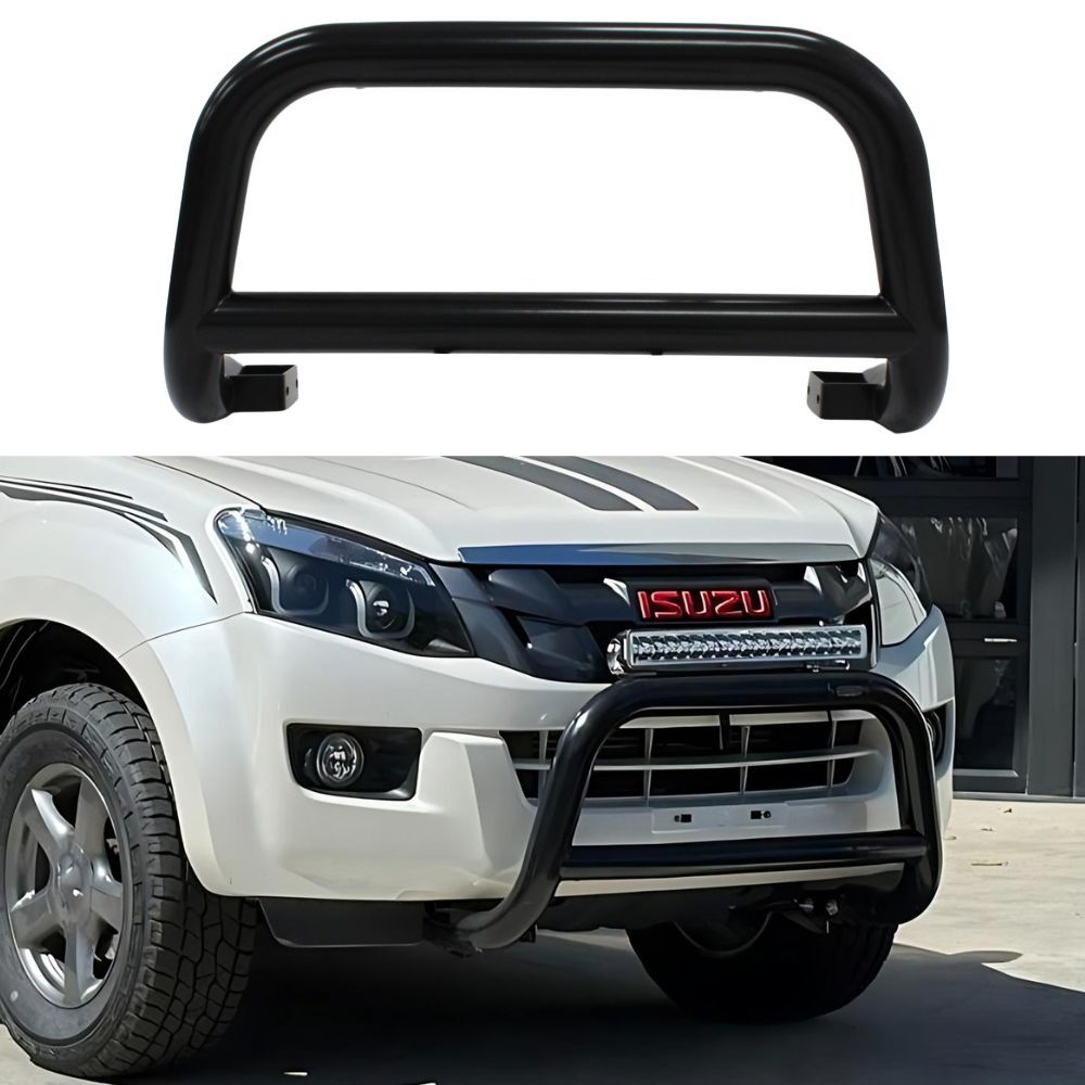 Black Stainless Steel Nudge Bar suits D-MAX 2012 - 2019 Bull Front Bumper Guard OEM Style MUX