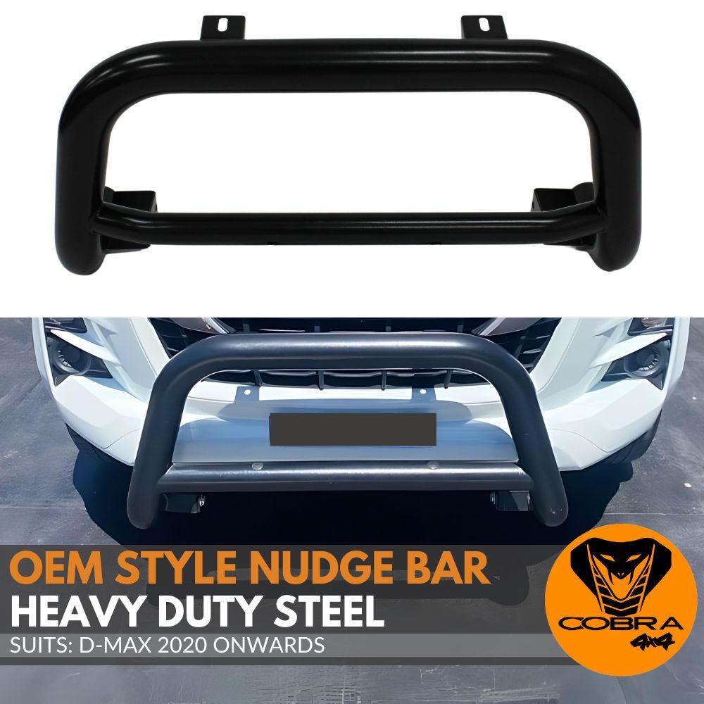Black Stainless Steel Nudge Bar suits D-MAX Dmax RG 2020 onwards Bull Front Grill Bumper Guard OEM Style Push