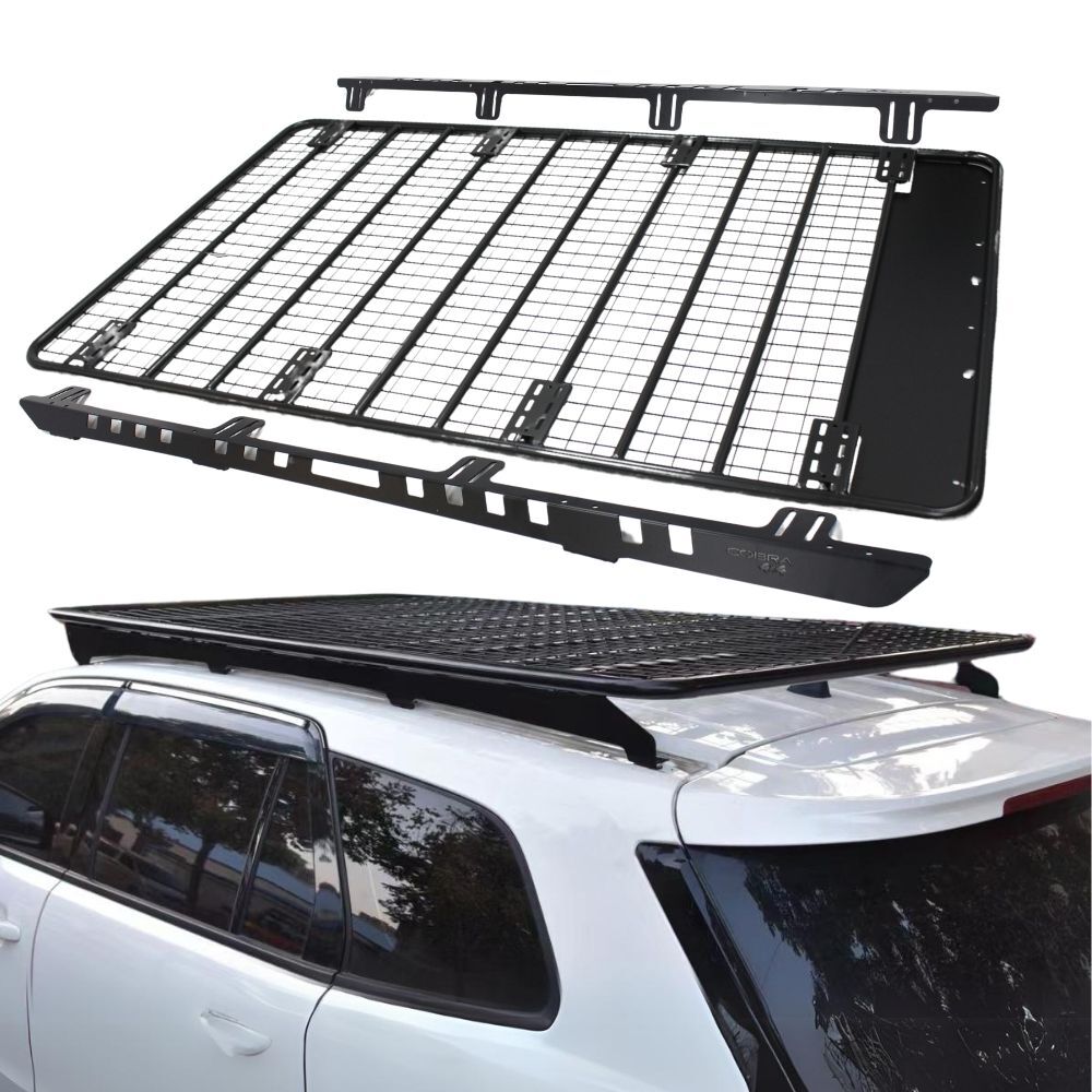 Steel Flat Roof Rack Platform fits Everest 2015 - 2022 220cm x 125cm Brackets Black Powder Coated