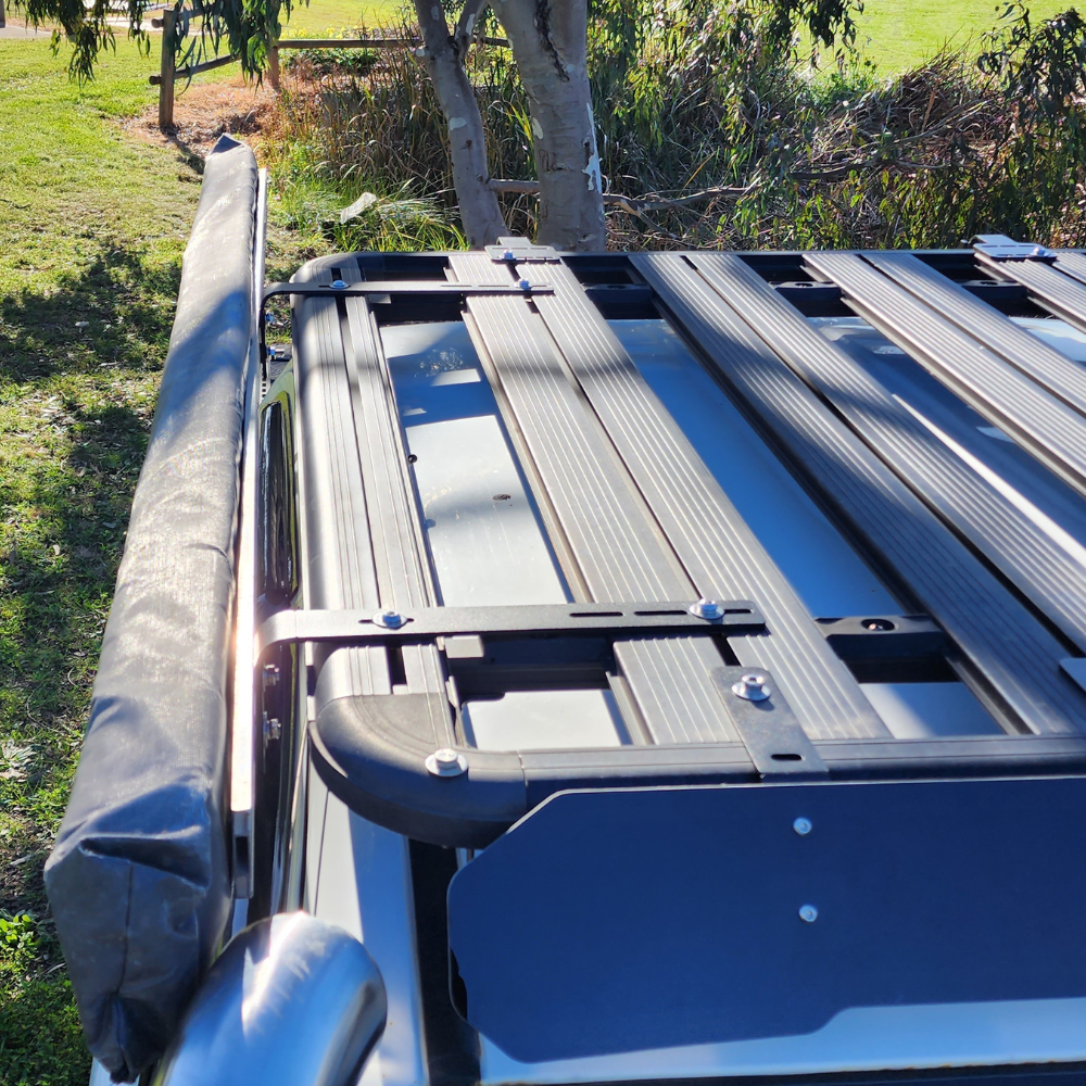 Cobra 4x4 Awning Bracket Kit Fits Flat Aluminium Roof Rack With Channel Nuts Platform
