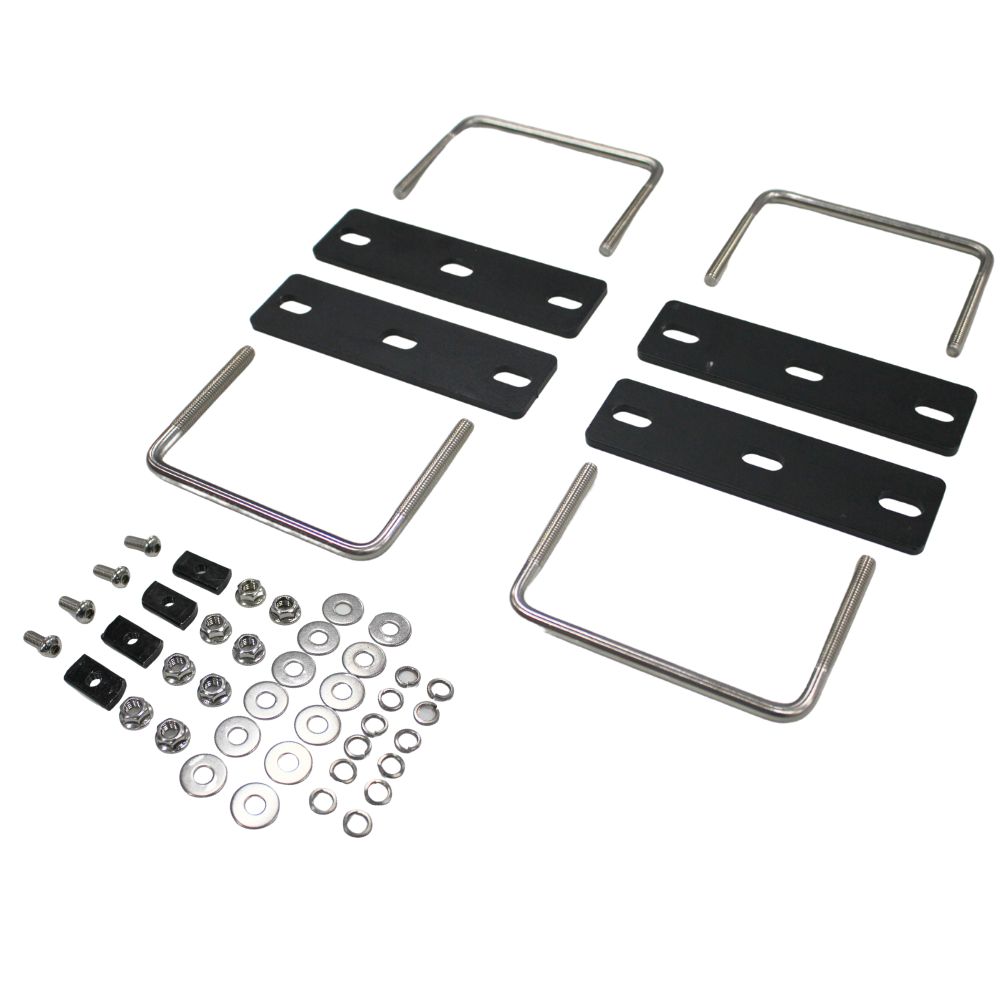 Cobra 4x4 U Bolt Brackets Kit For Mounting Roof Basket Cargo to Roof Rack Cross Bars (Set of 4)