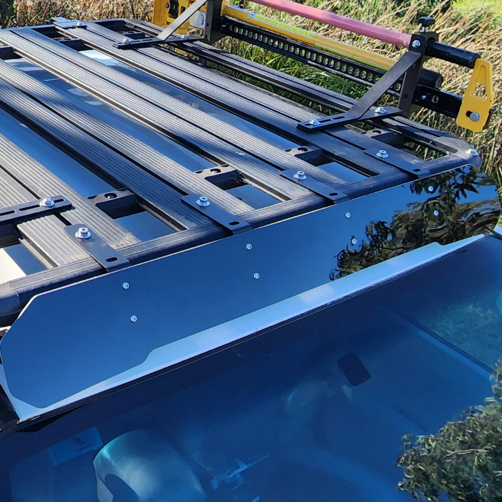 Cobra 4x4 3mm Thick Wind Deflector Suit 125cm Wide Flat Aluminium Roof Rack With Channel Nuts Platform