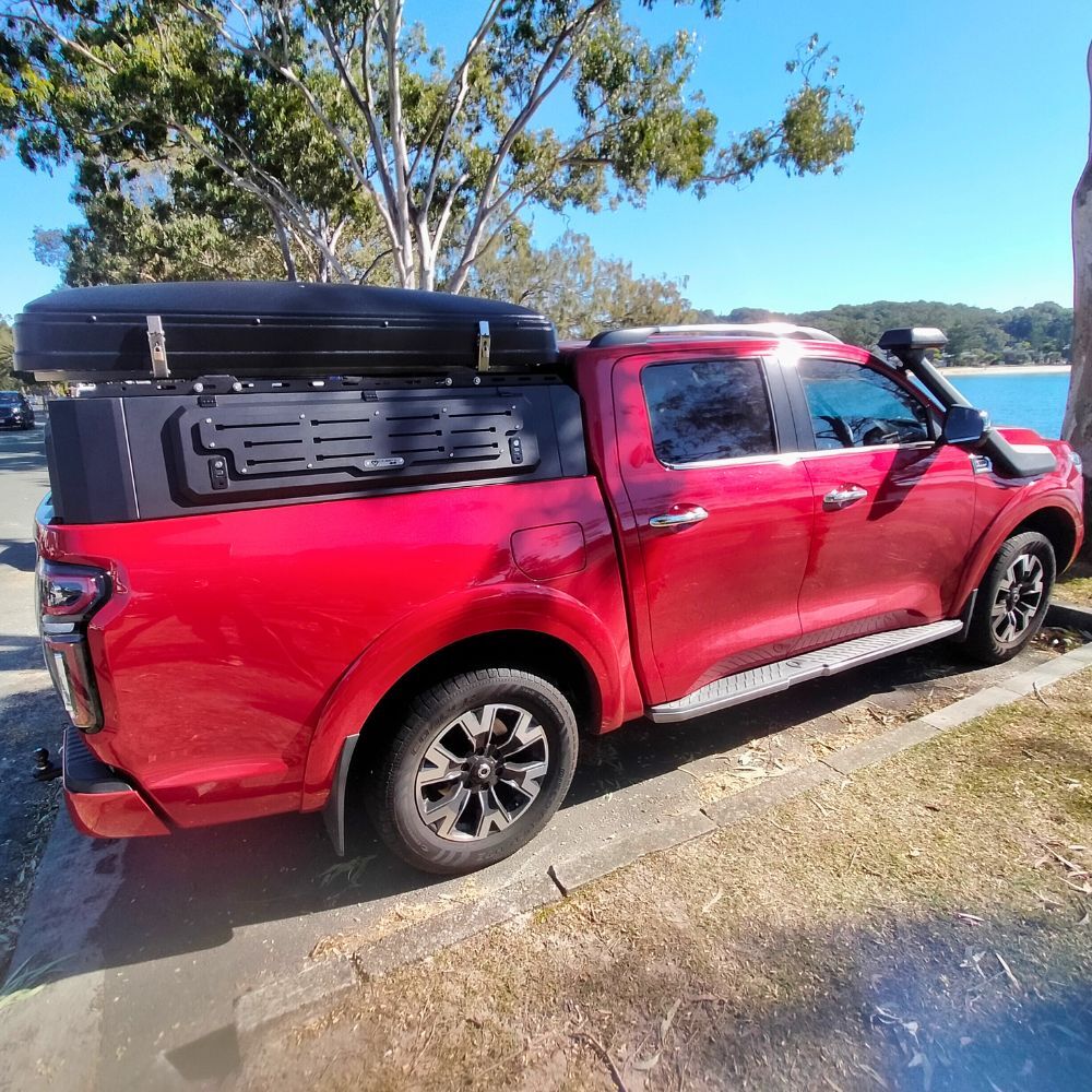 Short Heavy Duty Galvanised Steel Canopy fits Great Wall Motors GWM Cannon 2020 - 2023 Dual Cab Tradie Black Low Rider Profile for Roof Rop Tents 