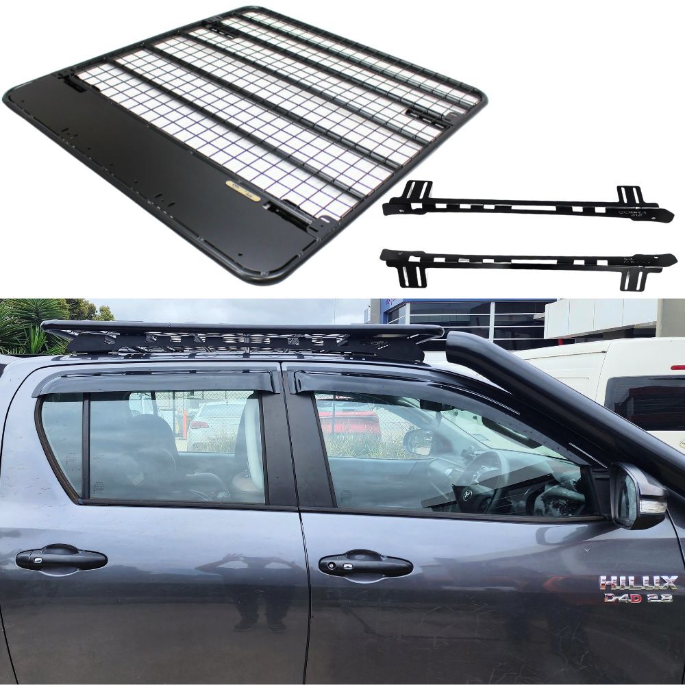 Flat Steel Roof Rack Suits GWM Cannon 2020 Onwards 135CM Black Powder Coated Dual Cab