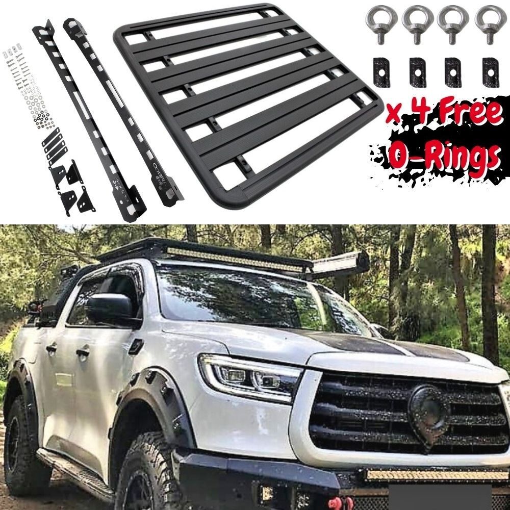 Cobra 4x4 Flat Roof Rack Aluminium Fits Great Wall Motor GWM Cannon 2020 Onwards Platform Steel Brackets