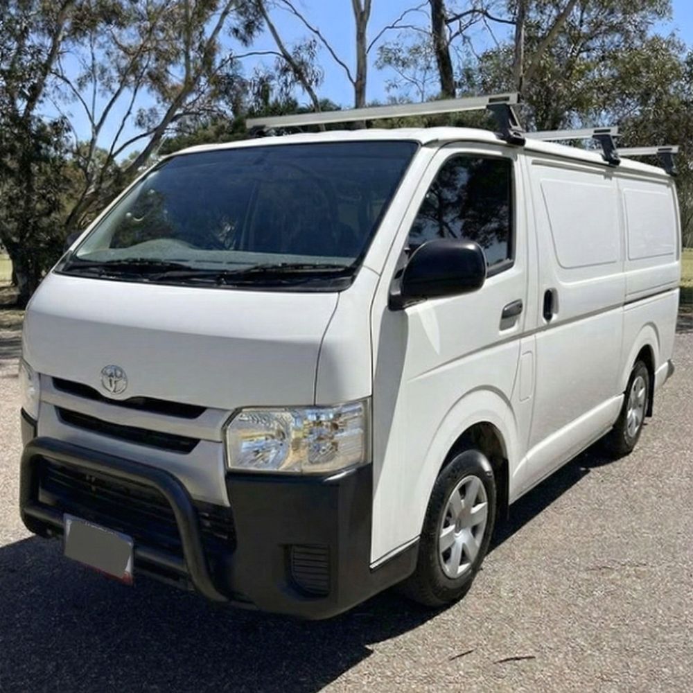 Black Stainless Steel Polished Nudge Bar Bull Front Suits Hiace 2005 - 2018 LWB Protection Grille guard Nudgebar