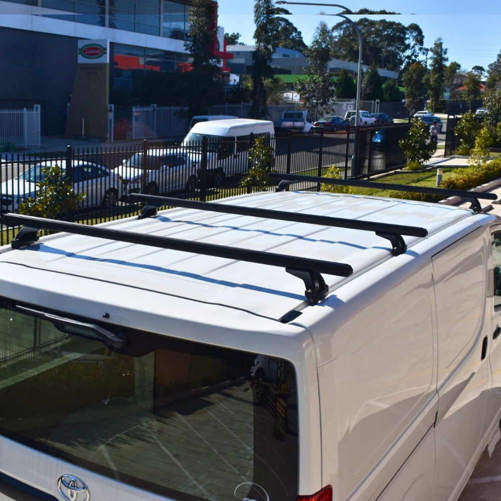 3 x Crossbars Black Silver Aluminium Roof Cross Bars Suits Hiace 2019 Onwards