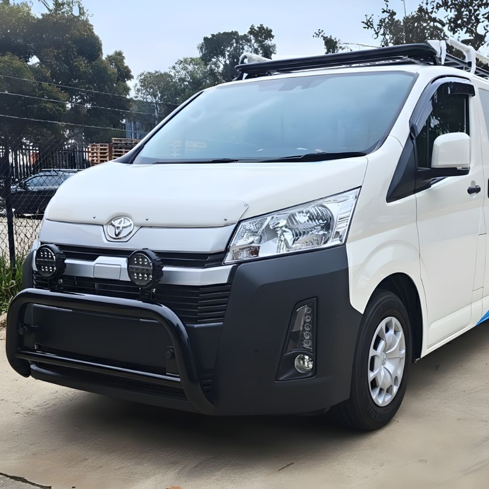 Black Stainless Steel Polished Nudge Bar Bull Front Suits Hiace 2019 onwards SLWB LWB Protection Grille Guard