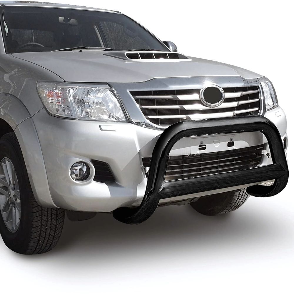 OEM Style Black Stainless Steel Nudge Bar suits Hilux 2012 - 2015 Bull Front Bumper Guard
