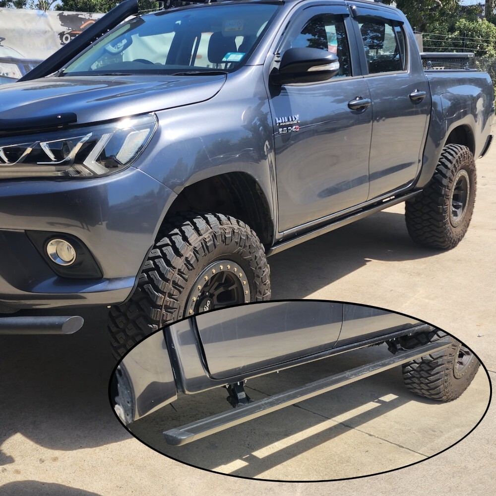Cobra Electric Retractable Heavy Duty Side Steps Step Board fits Hilux N80 2015 Onwards