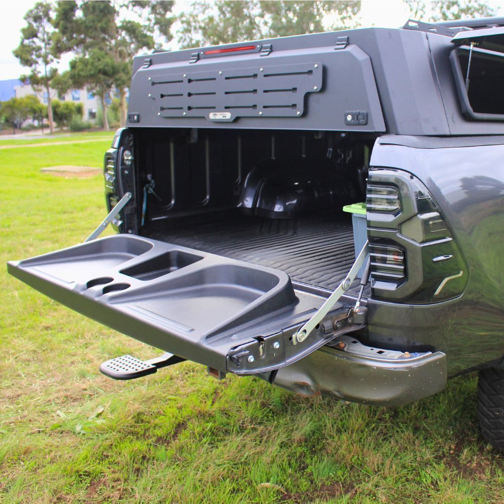 Rear Tailgate Tub Protector Trim and Seat Cover Suits Hilux 2015 - 2024 Cup Holder