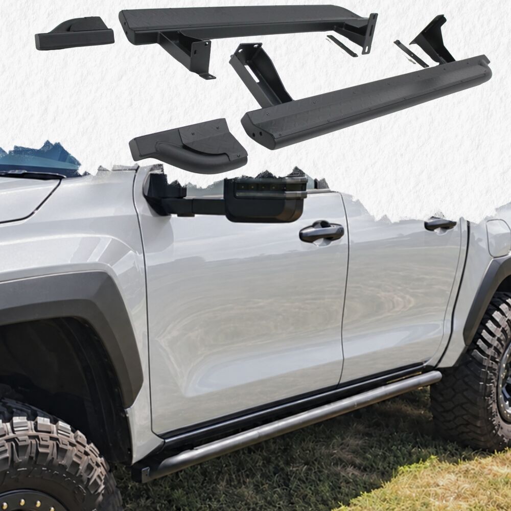 Cobra 4x4 Heavy Duty Angled Rock Sliders Fits Toyota Hilux 2026 Onwards N90 Side Steps Black Steel