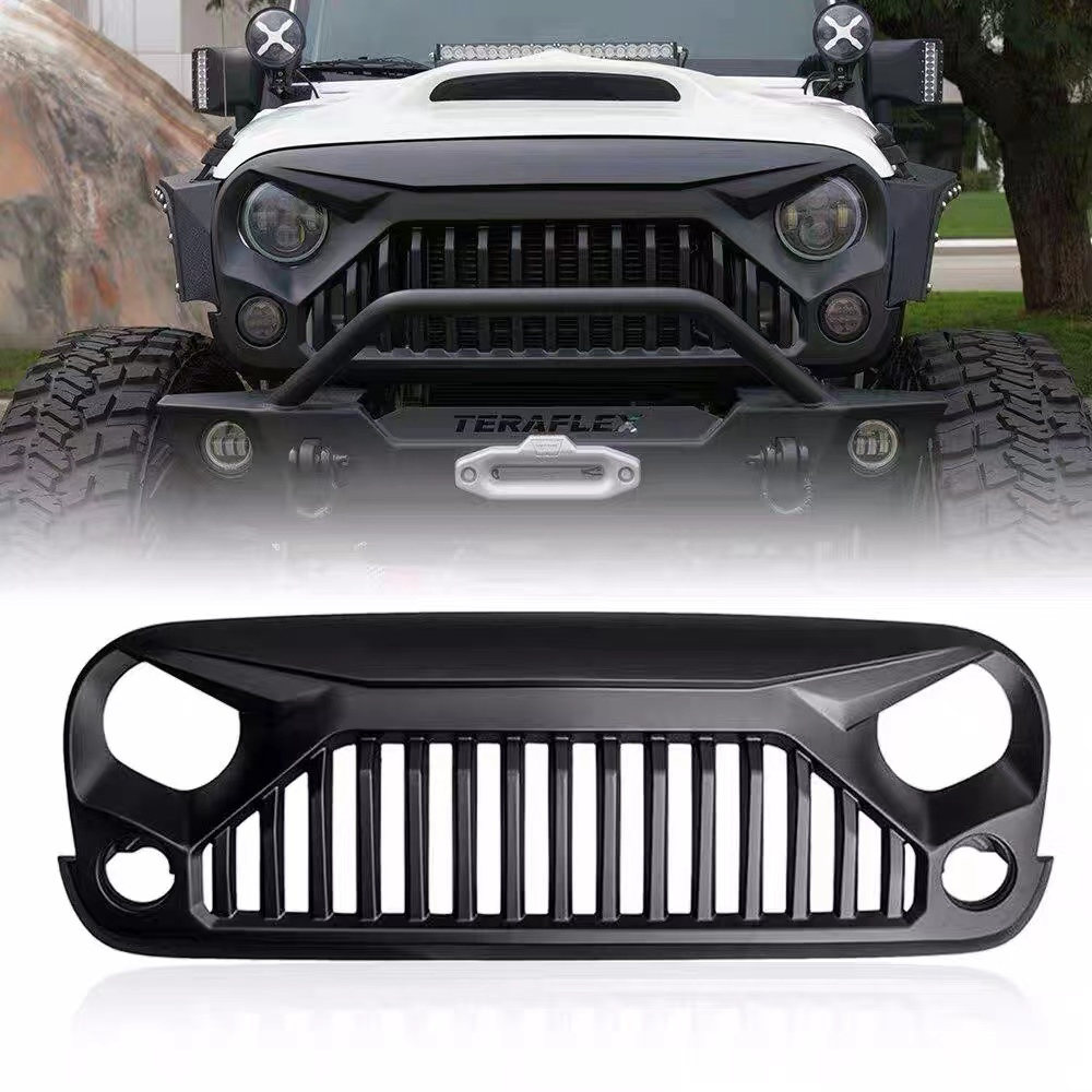 Front Matte Black Angry Bird Grill Suits Jeep Wrangler JK 2007 - 2018 Grille
