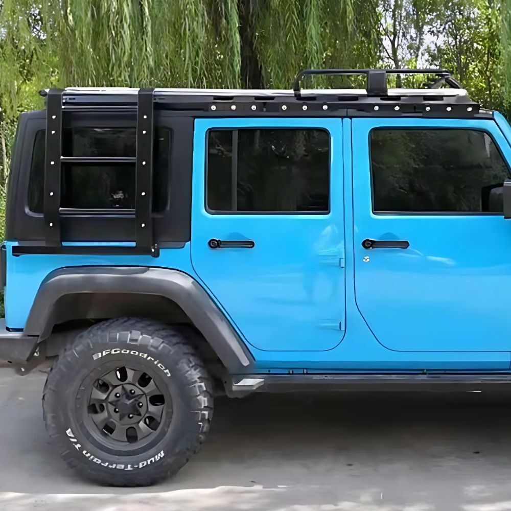 Right Roof Ladder Steps Driver Side Suits Cobra 4x4 Jeep Wrangler JK Flat Steel Roof Rack