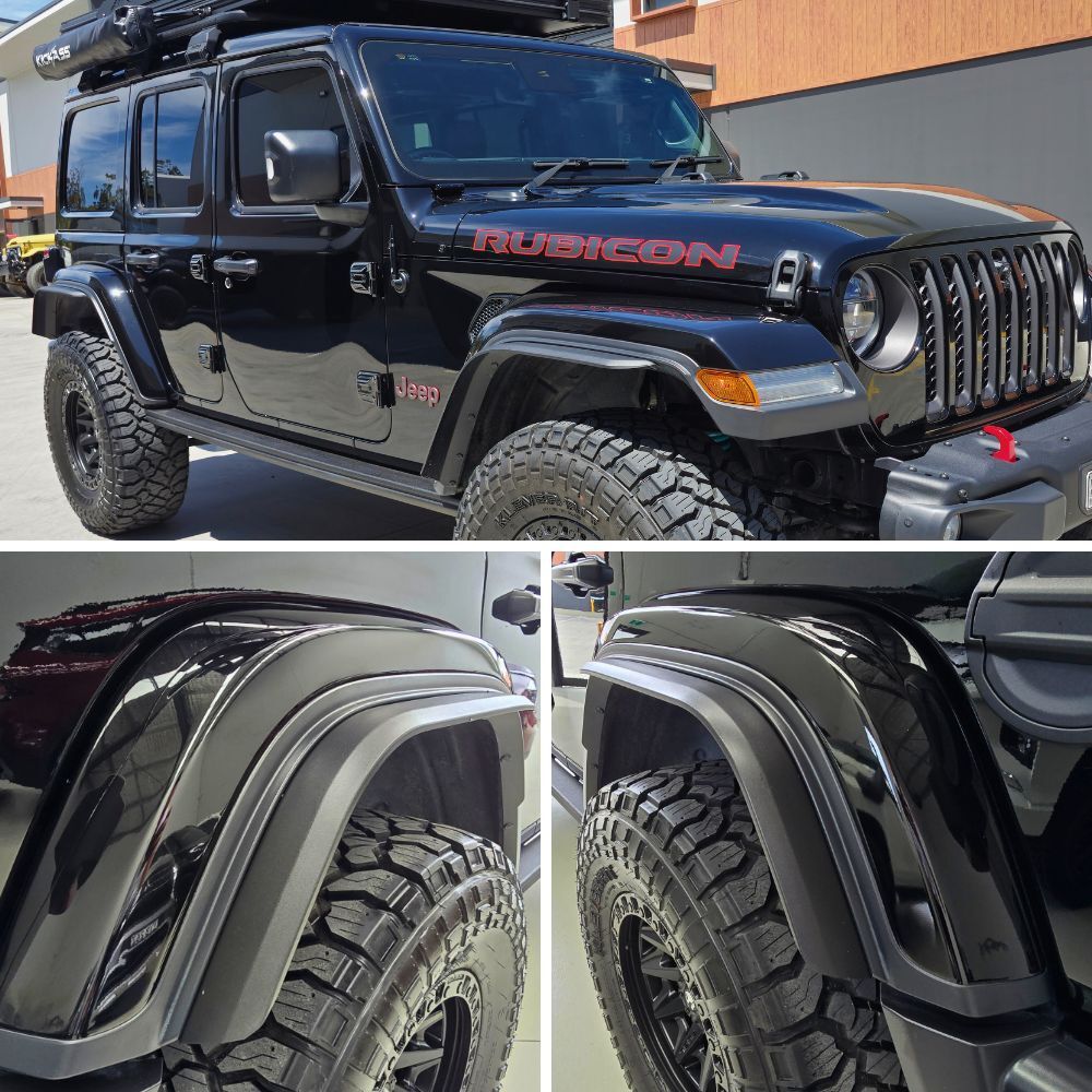 Fender Flare Extensions Trim x 4 Suits Jeep Wrangler JL 2018 Onwards Mud Guard ABS