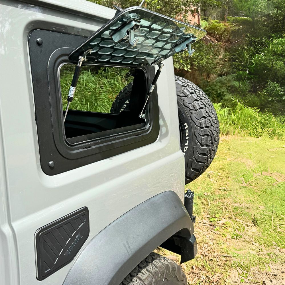 Cobra 4x4 Aluminium Gull Wing Passenger Driver Side Replacement Rear Window Suits Jimny 2018 Onwards