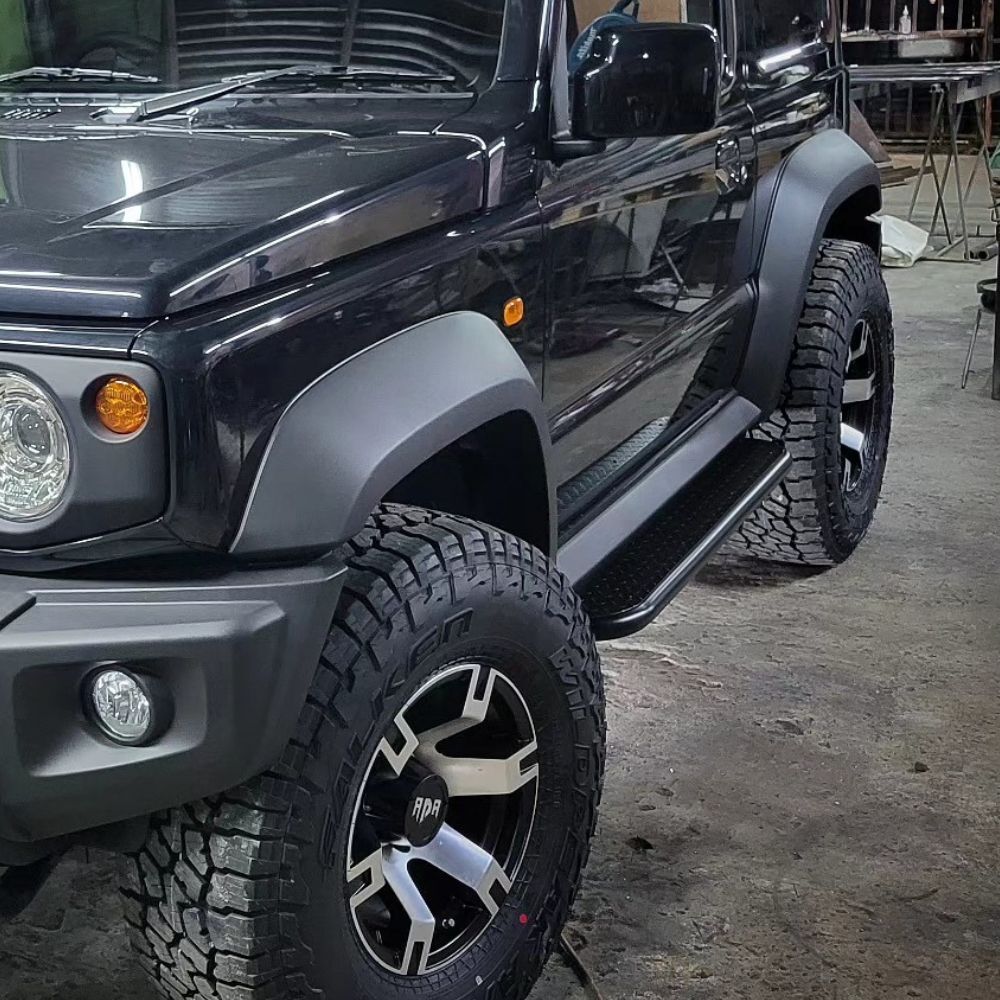 Cobra 4x4 Heavy Duty Rock Sliders Fits Suzuki Jimny 2018 Onwards Black Steel Boards Side Steps