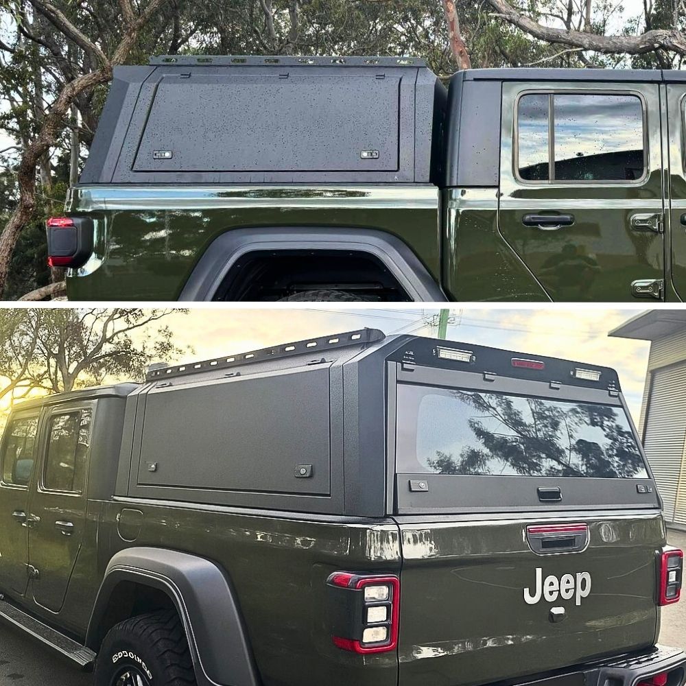 Cobra 4x4 Gen 3 Aluminium UTE Tub Canopy fits Jeep Wrangler JT Gladiator Tradie Black Aluminum Heavy Duty