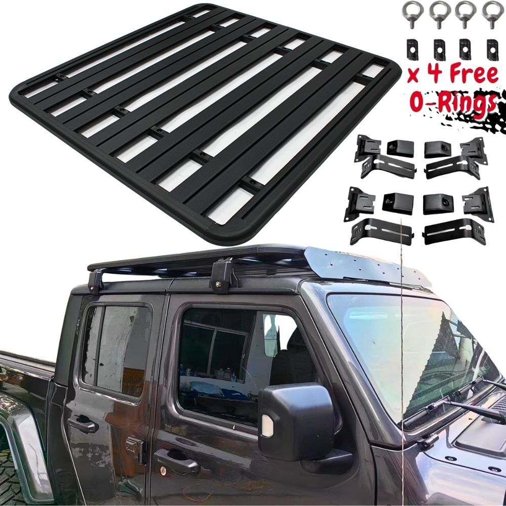 Cobra 4x4 Flat Aluminium Roof Rack 150 x 142cm Fits Jeep JT Gladiator 2019 Onwards Steel Brackets