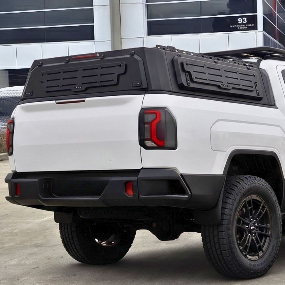 Short Heavy Duty Galvanised Steel Canopy fits Kia Tasman 2025 Onwards Dual Cab Tradie Black Low Rider Profile for Roof Rop Tents