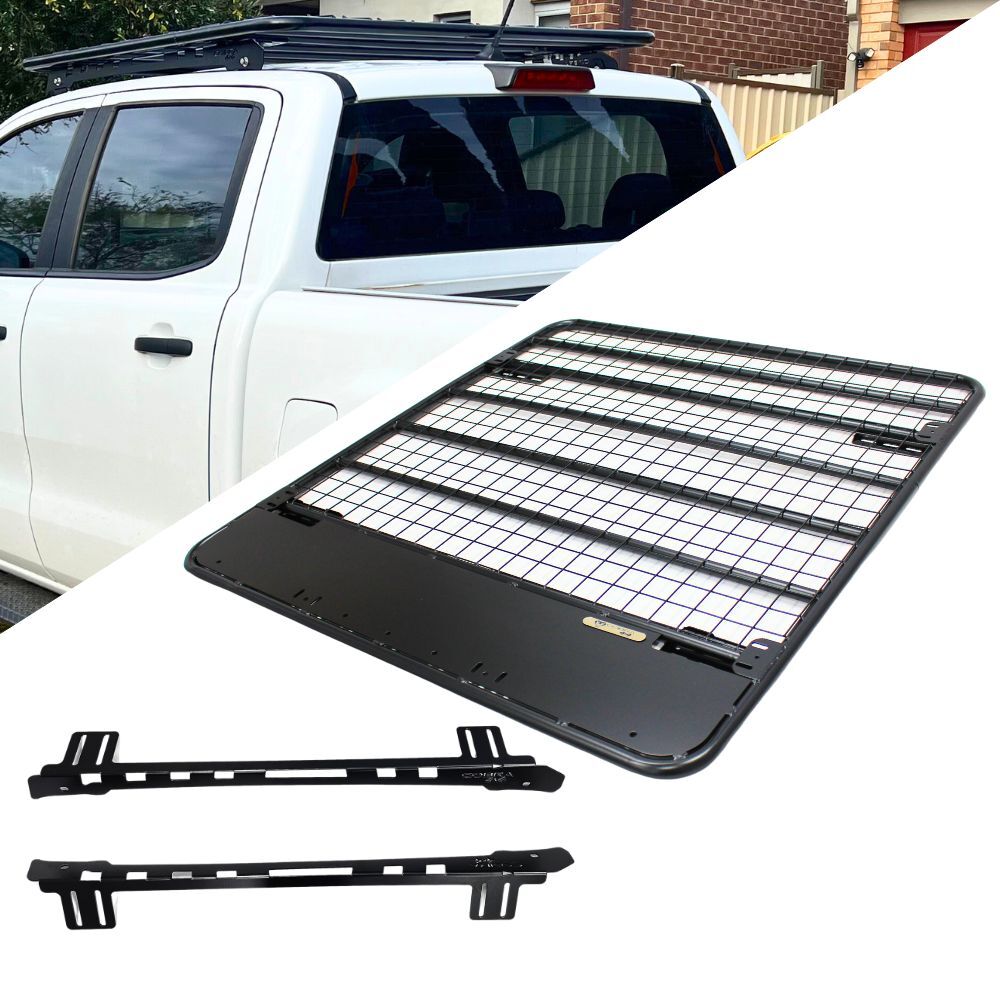 Flat Steel Roof Rack Suits LDV T60 T90 2017+ Onwards 135CM Black Powder Coated Bracket