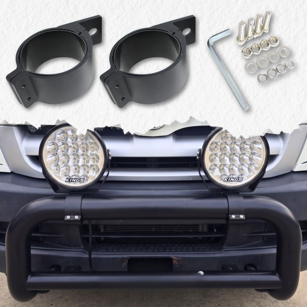 LED Spot Light Or Light Bar Clamping Bracket For Bullbars & Nudgebars Steel Suits 3 inch Pipes Hoops Loops Antenna UHF