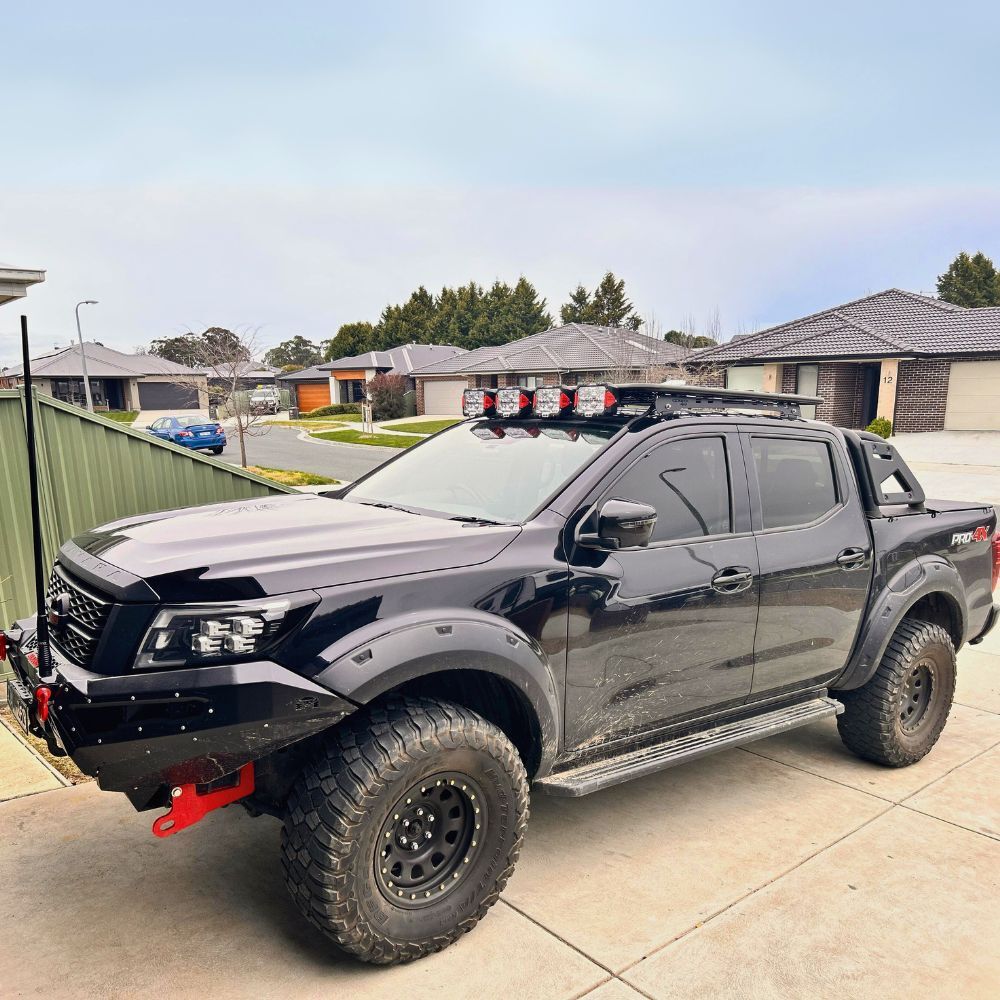 Premium Pocket Style Fender Flares suits Nissan Navara NP300 2021 Matte Black Slim line Smooth 