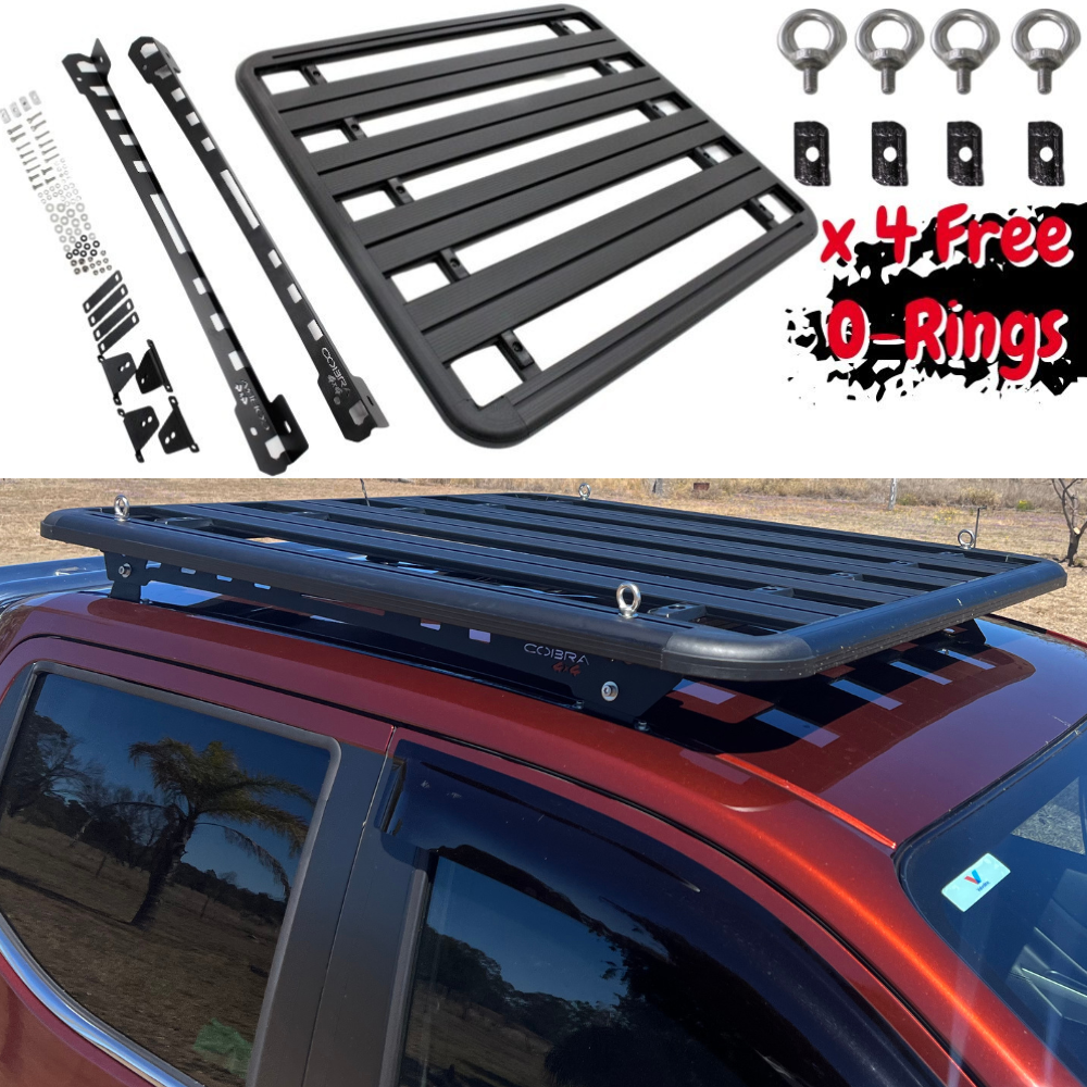 Cobra 4x4 Flat Roof Rack Aluminium Platform Steel Brackets Fits Nissan Navara Np300 2015 onwards D40 D22 X-Class