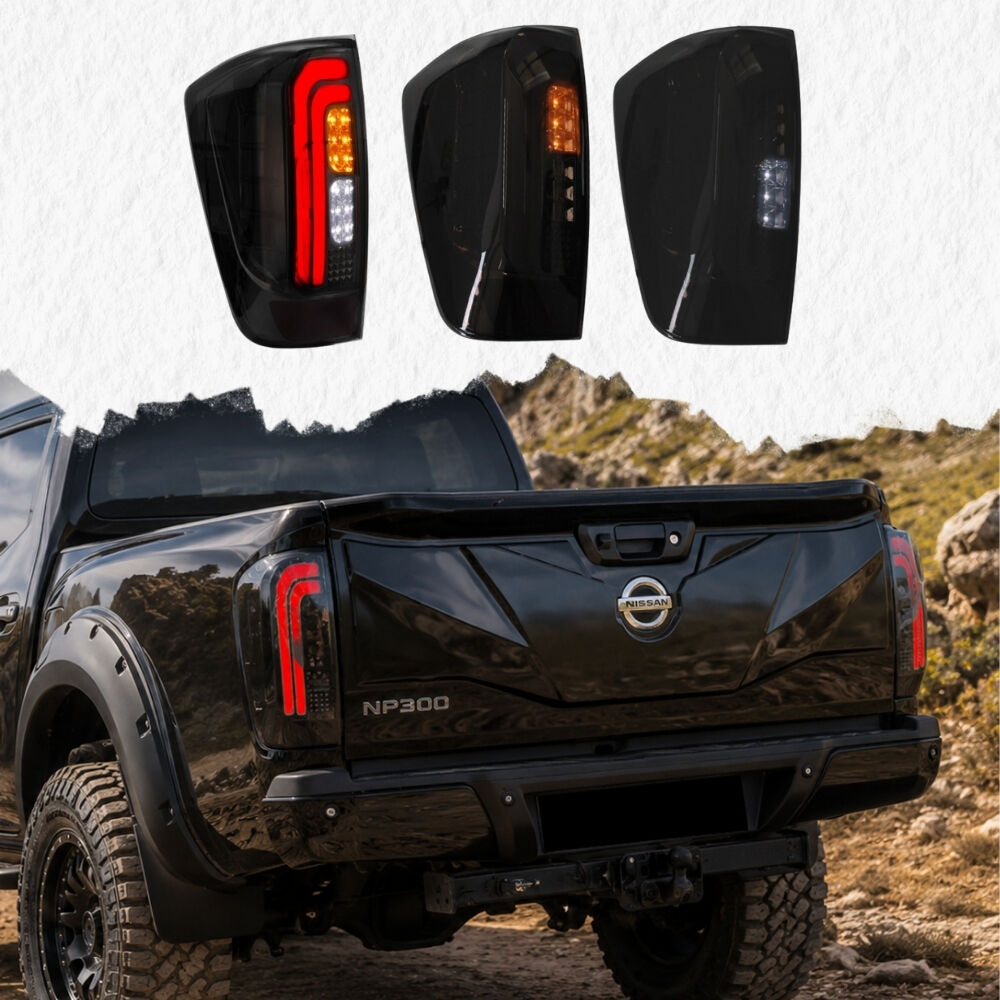 Smoked Black LED Tail Lights V1 For Navara NP300 D23 2015+ Taillights Pair Nissan