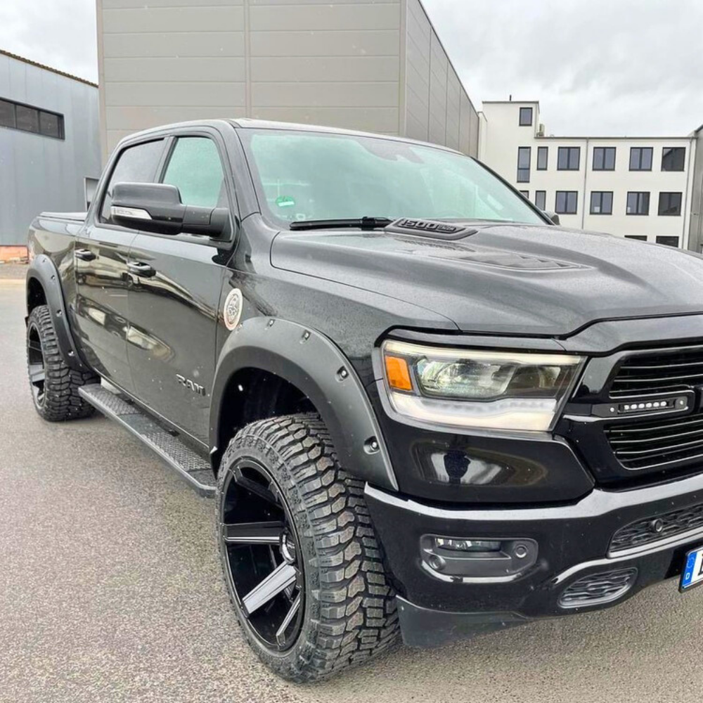 Pocket Style Fender Flares Suitable for Dodge Ram 1500 2019-2022 DT Textured Black Jungle Style