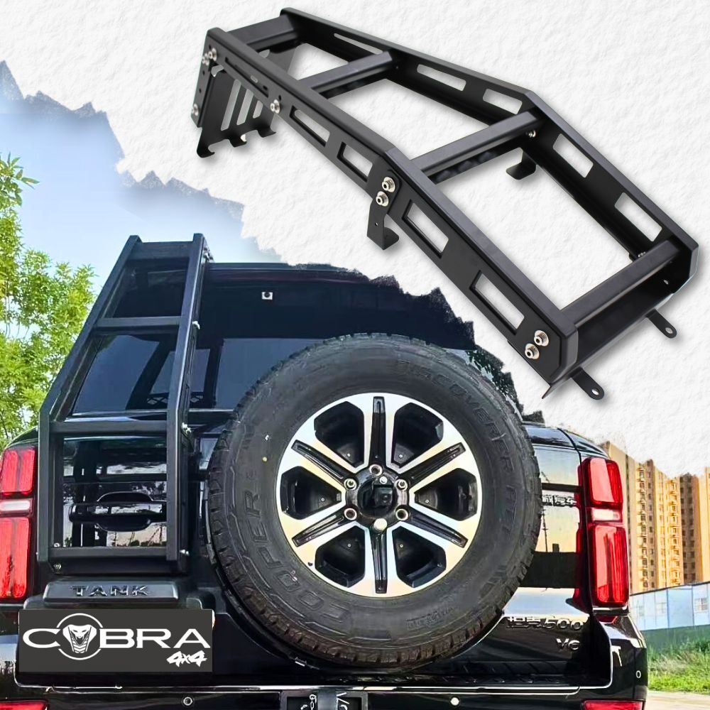 Cobra 4x4 Rear Door Clamp On Roof Ladder Steps Suits GWM Tank 500 2024 Onwards T500