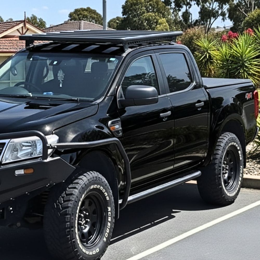 Cobra 4x4 Brush Scrub Bar Side Rails for Angled Rock Slider fits Ford Ranger PX PX2 PX3 2012 - 2021 Bull bars Powder Coated Steel