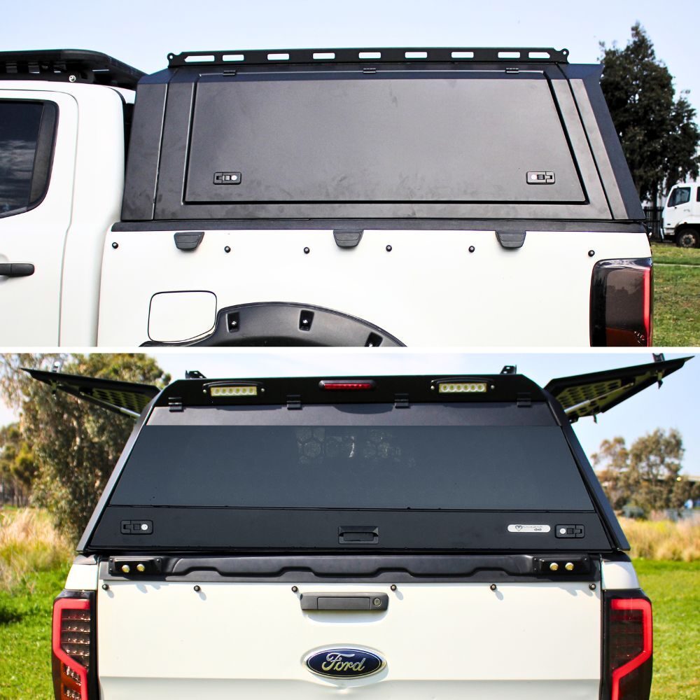 Cobra 4x4 Gen 3 Aluminium UTE Tub Canopy fits Ford Ranger PX PX2 PX3 2012 - 2021 BT50 Dual Cab Tradie Black Aluminum Heavy Duty