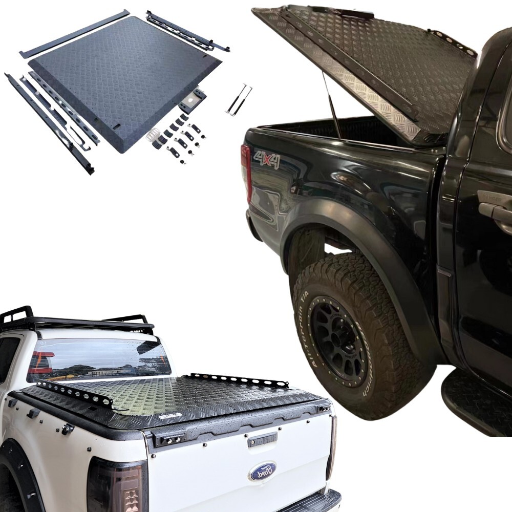 Lockable Aluminium Hard Tub Lid Tonneau Cover Fits Side Rail Ford Ranger PX PX2 PX3 Gas Strut Lift Side Rail