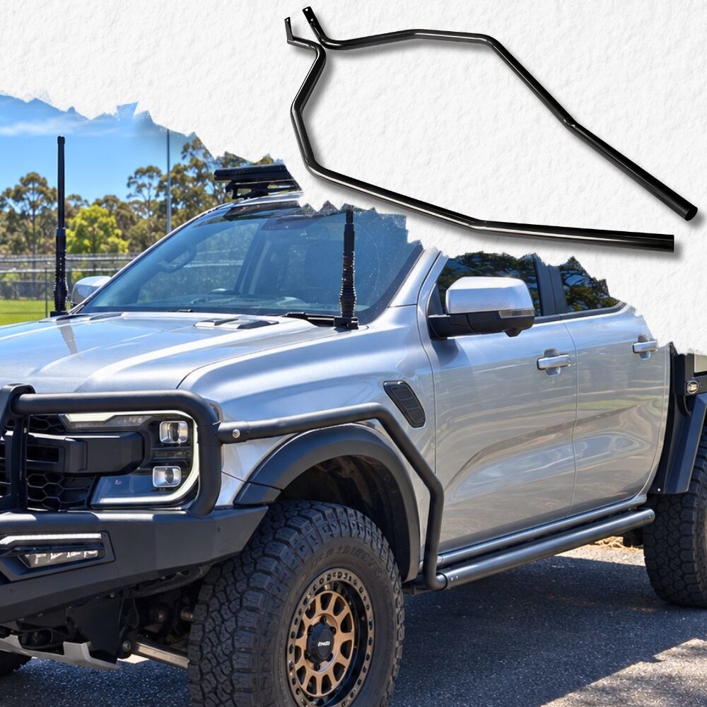 Cobra 4x4 Brush Scrub Bar Side Rails for Angled Rock Slider fits Ford Ranger Next Gen 2022 Onwards Bull bars Powder Coated Steel