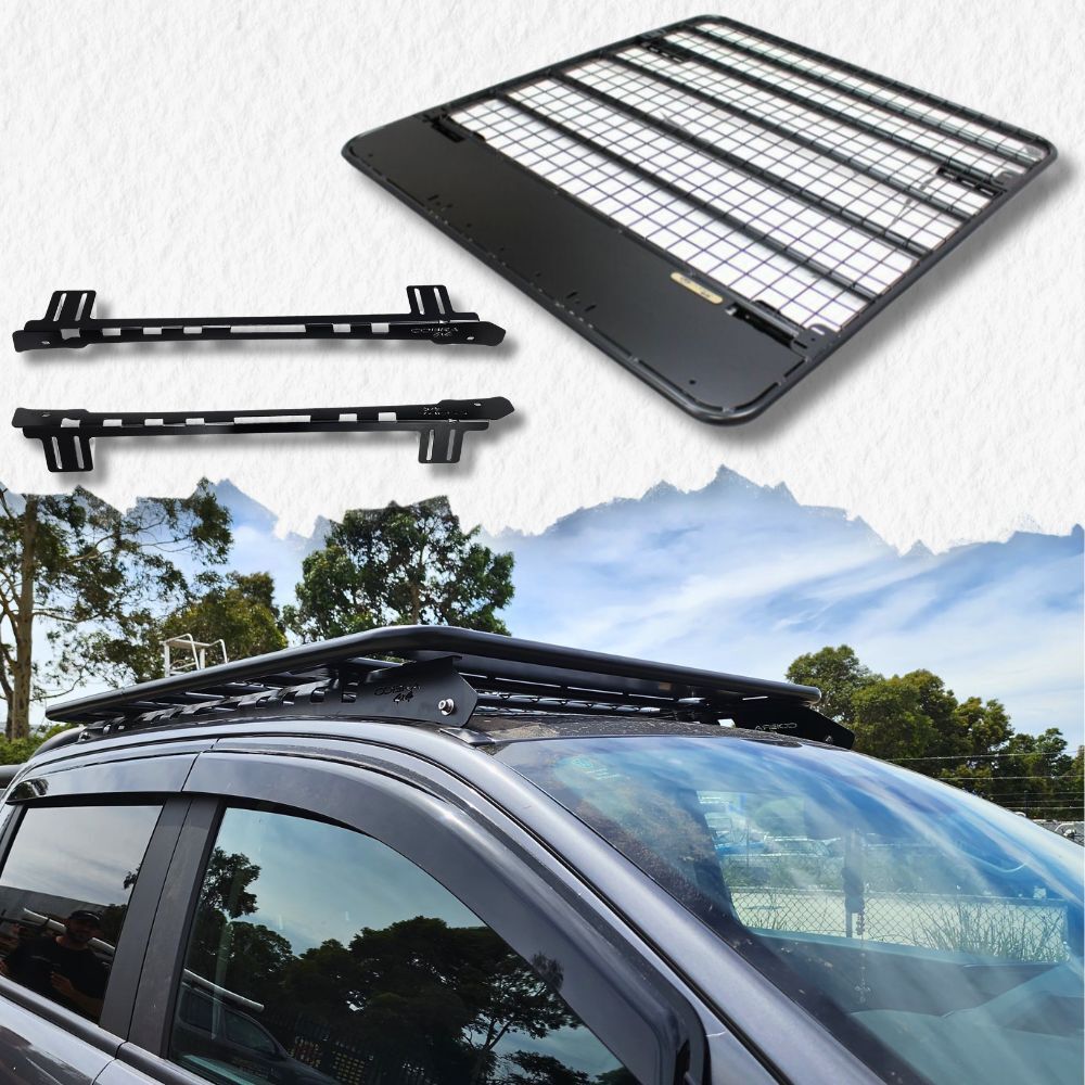 Flat Steel Roof Rack Suits Ranger Next Gen 2022 Onwards Dual Cab 135CM Black Powder Coated
