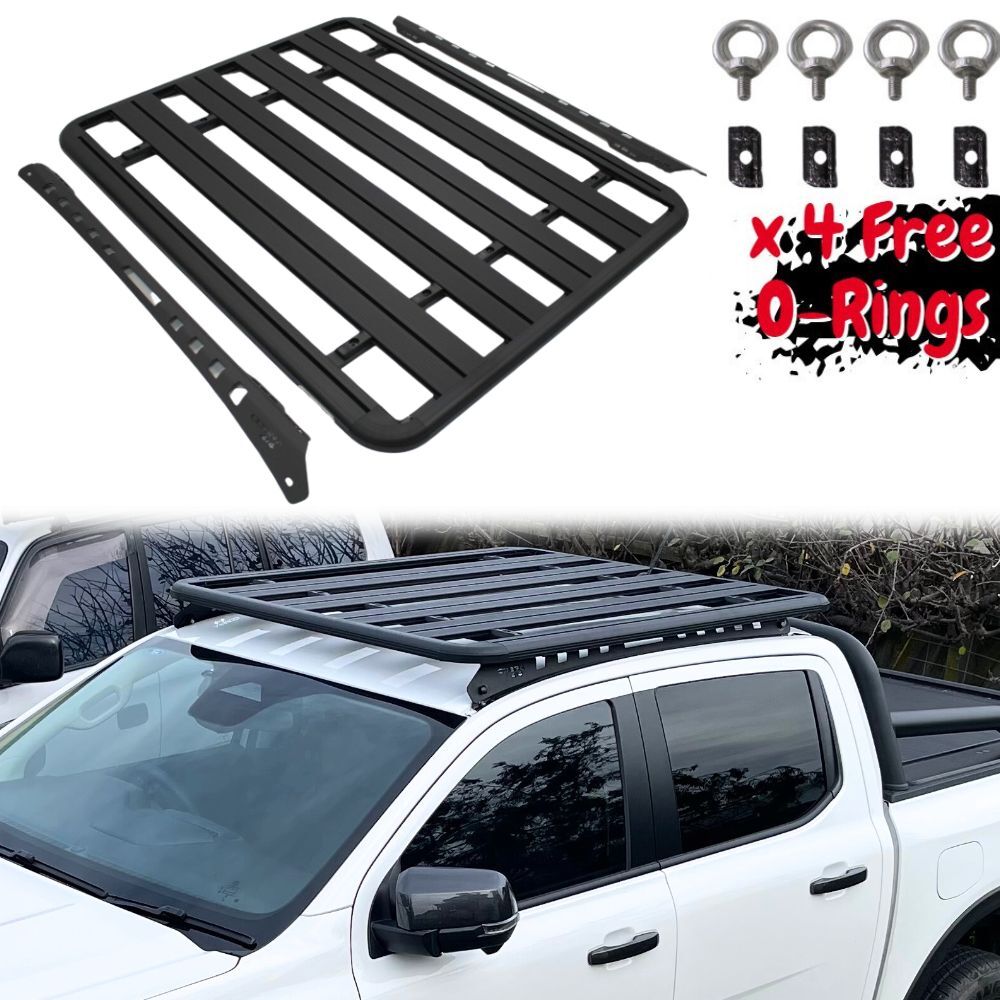 Cobra 4x4 Flat Roof Rack Aluminium Platform Steel Brackets Fits Ranger Next Gen 2022 onwards