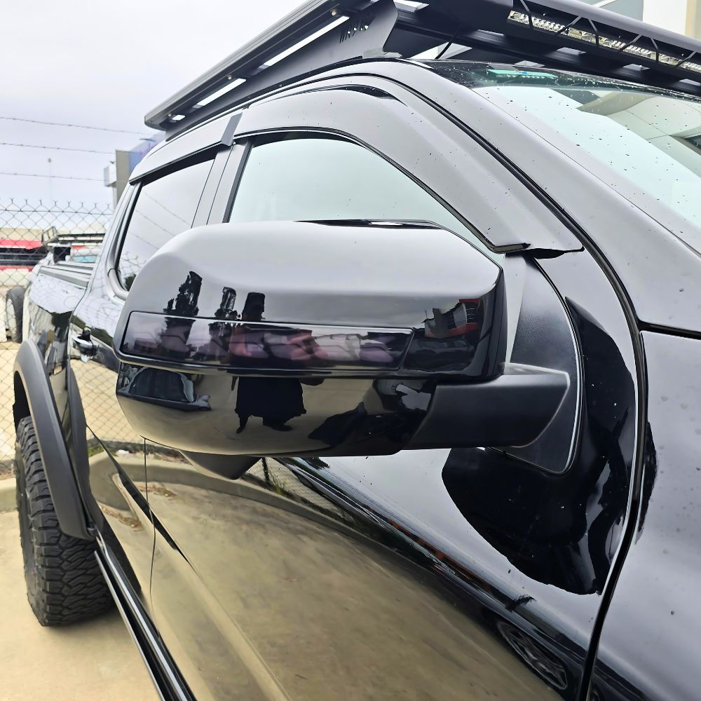 Gloss Black Mirror Covers suitable for Ranger Next Gen 2022 Onwards With LED Indicator
