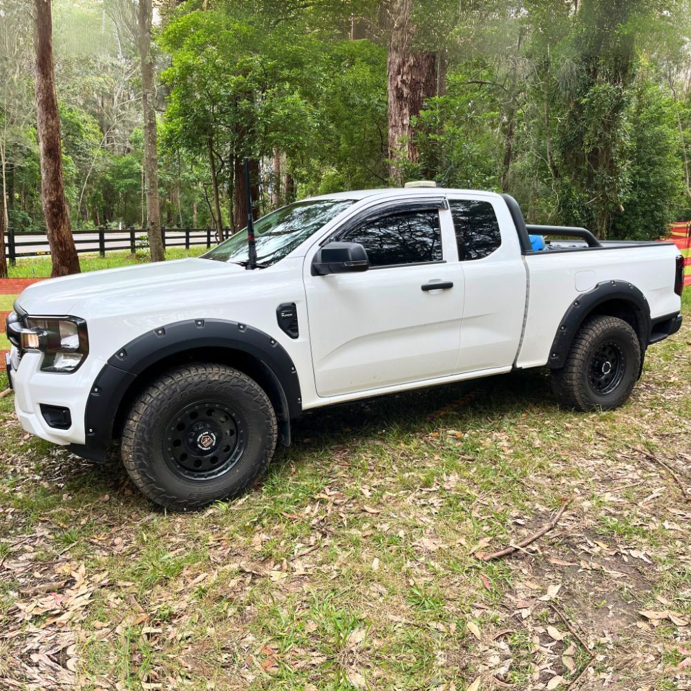 Matte Black Pocket Style Fender Flares Suits Ford Ranger Next Gen 2022 + MY22 Dual Cab