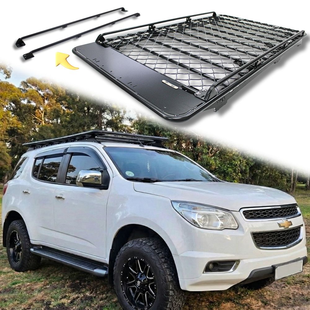 Aluminium Flat Mesh Roof Rack With Removeable Side Rails Suits Holden Colorado 7 Trailblazer 2012 Onwards 220cm x 125cm 