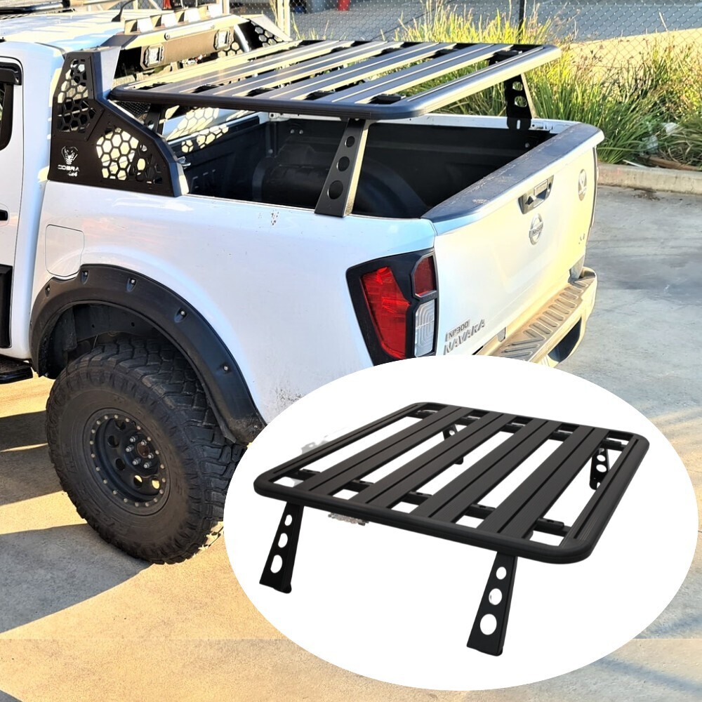 Cobra 4x4 Universal Aluminium Tray Tub Rack Fits Ranger Hilux Triton Navara BT50 Tub roof rack Tradie Steel Brackets 